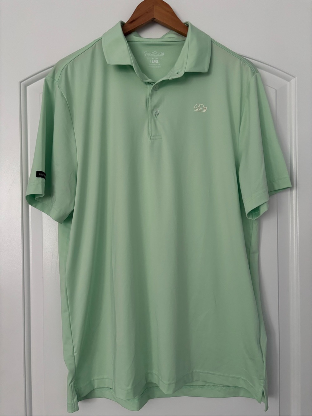 Good Good Golf Men's "Fighting for Par" Performance Polo Shirt - Mint Green L